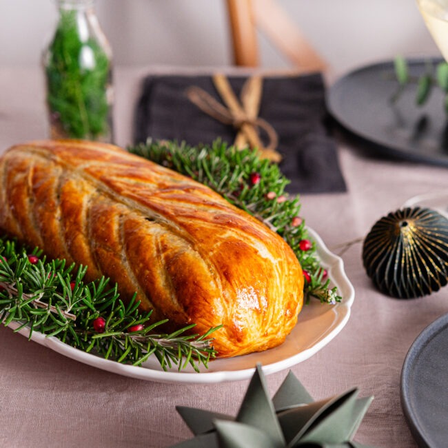 wellington de bacalhau e camarão