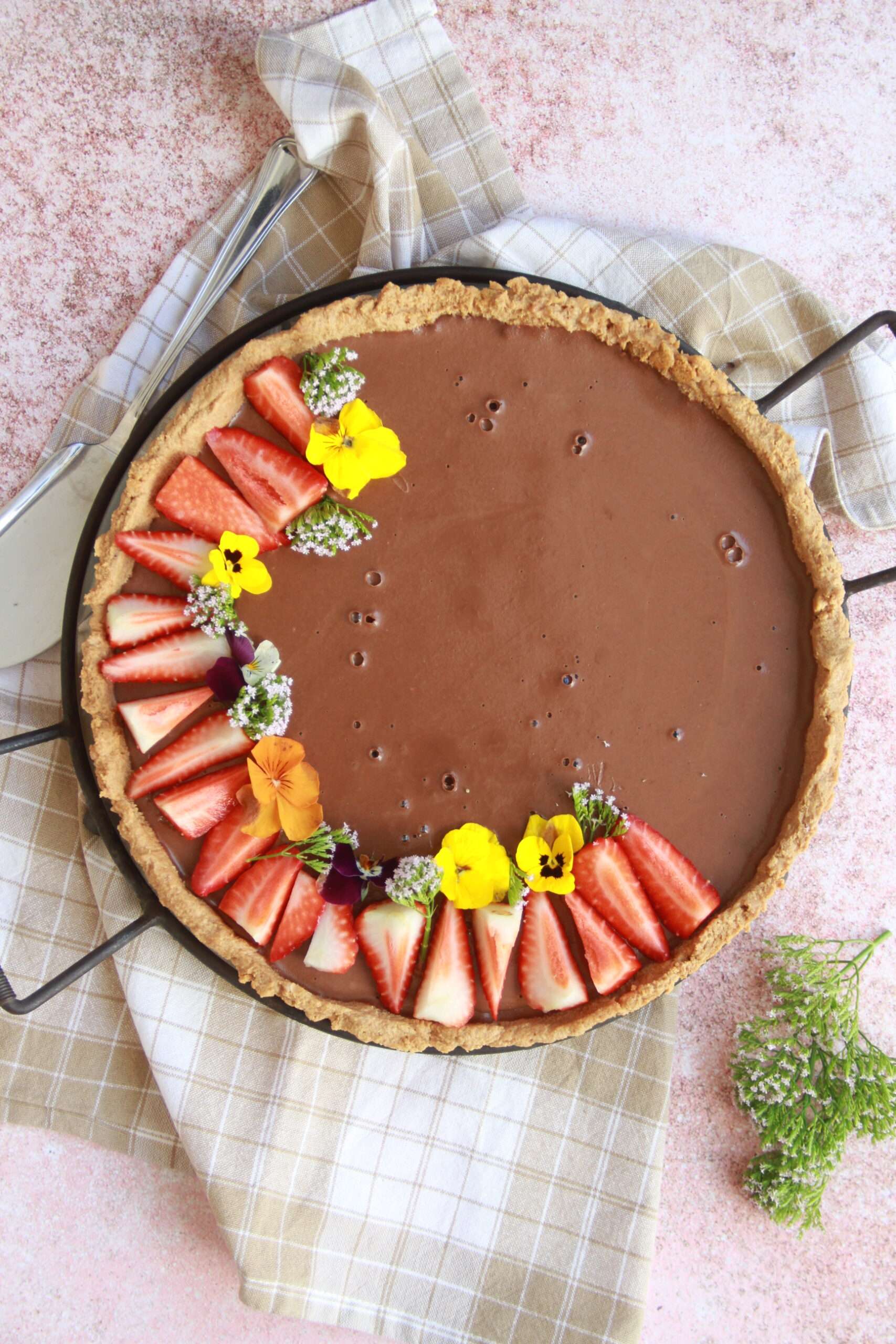 tarte ganache de chocolate e coco
