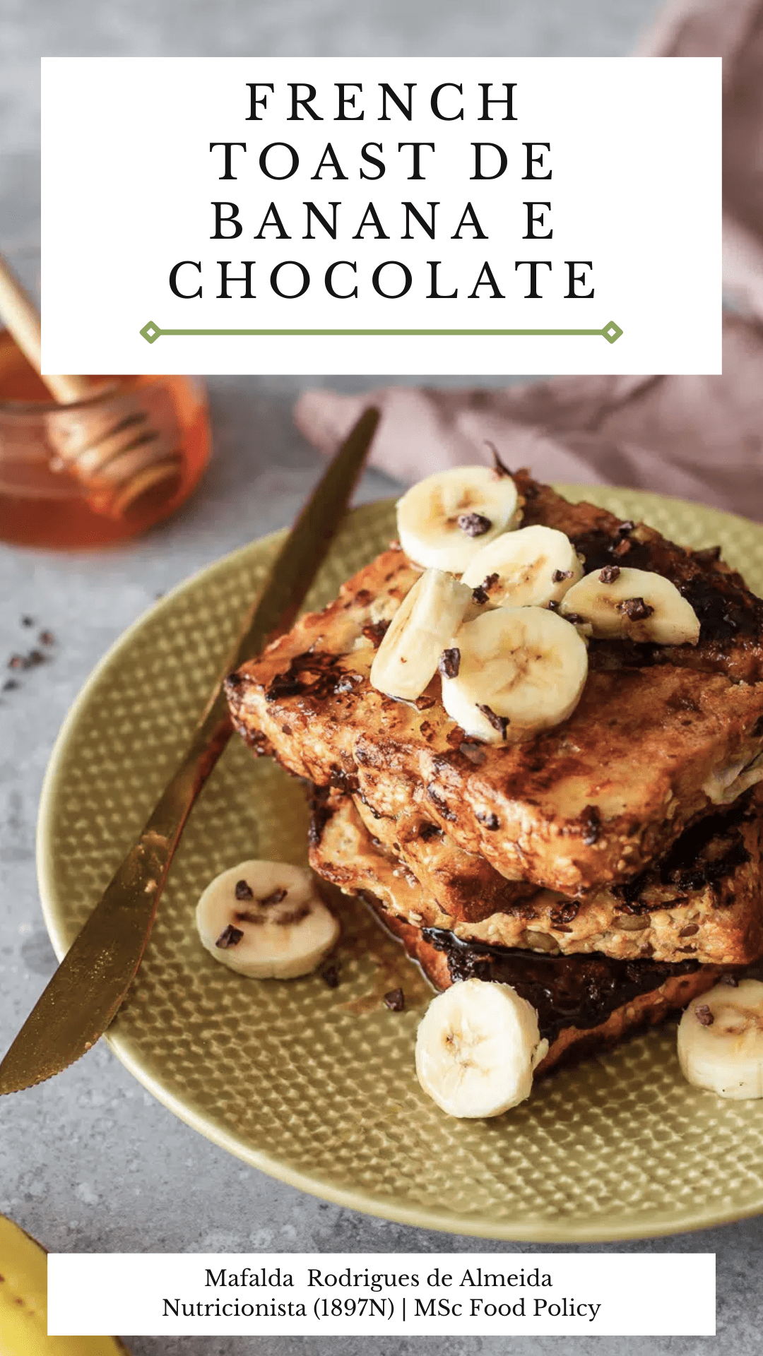 French toast de banana e chocolate