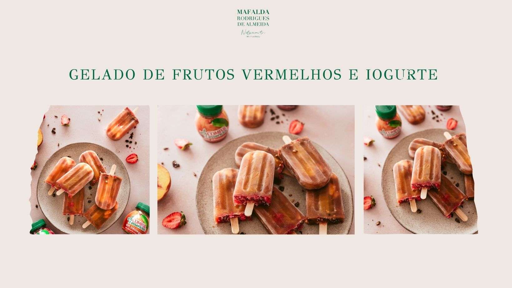 gelado de frutos vermelhos e iogurte