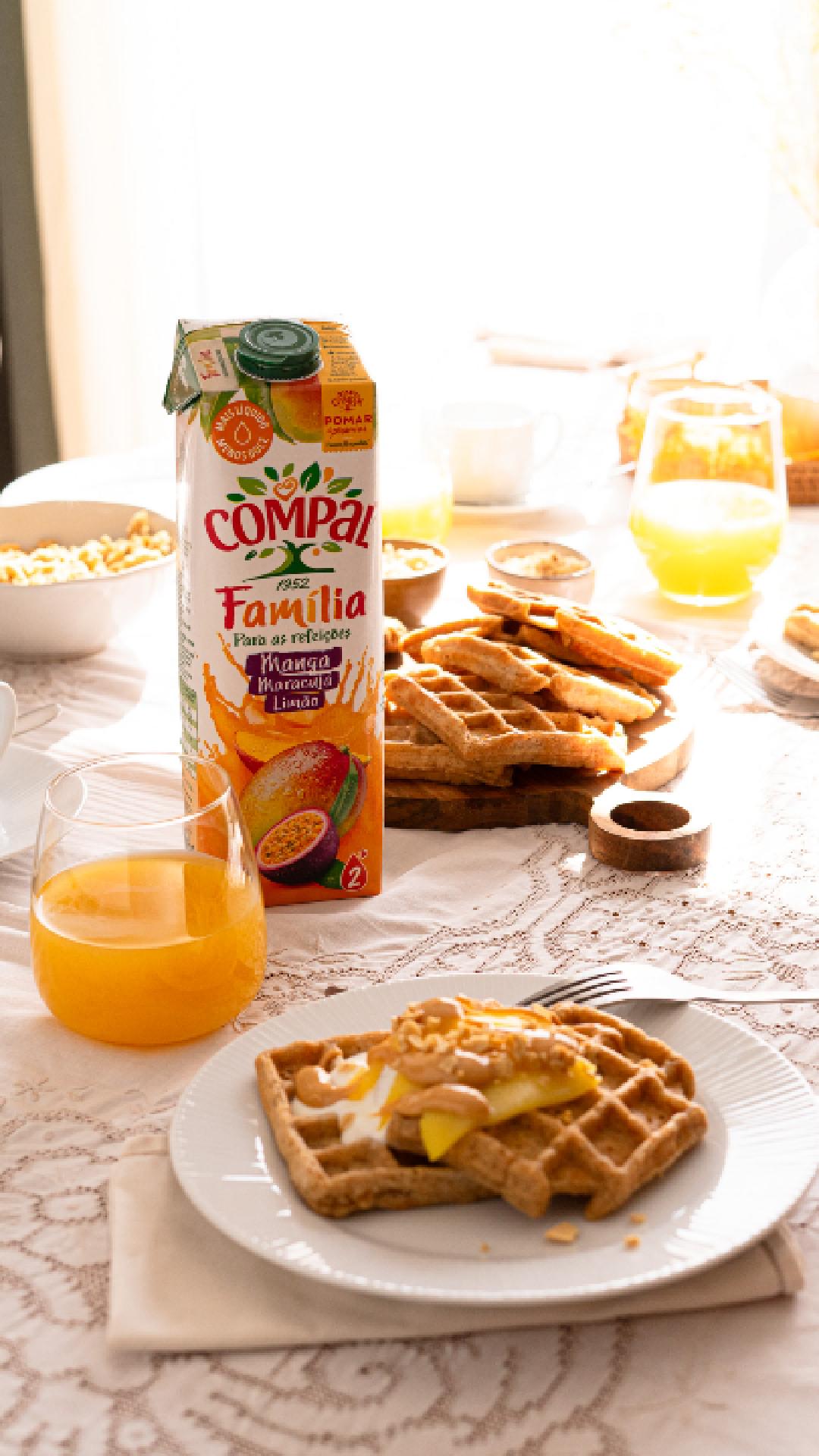 waffles de aveia com banana