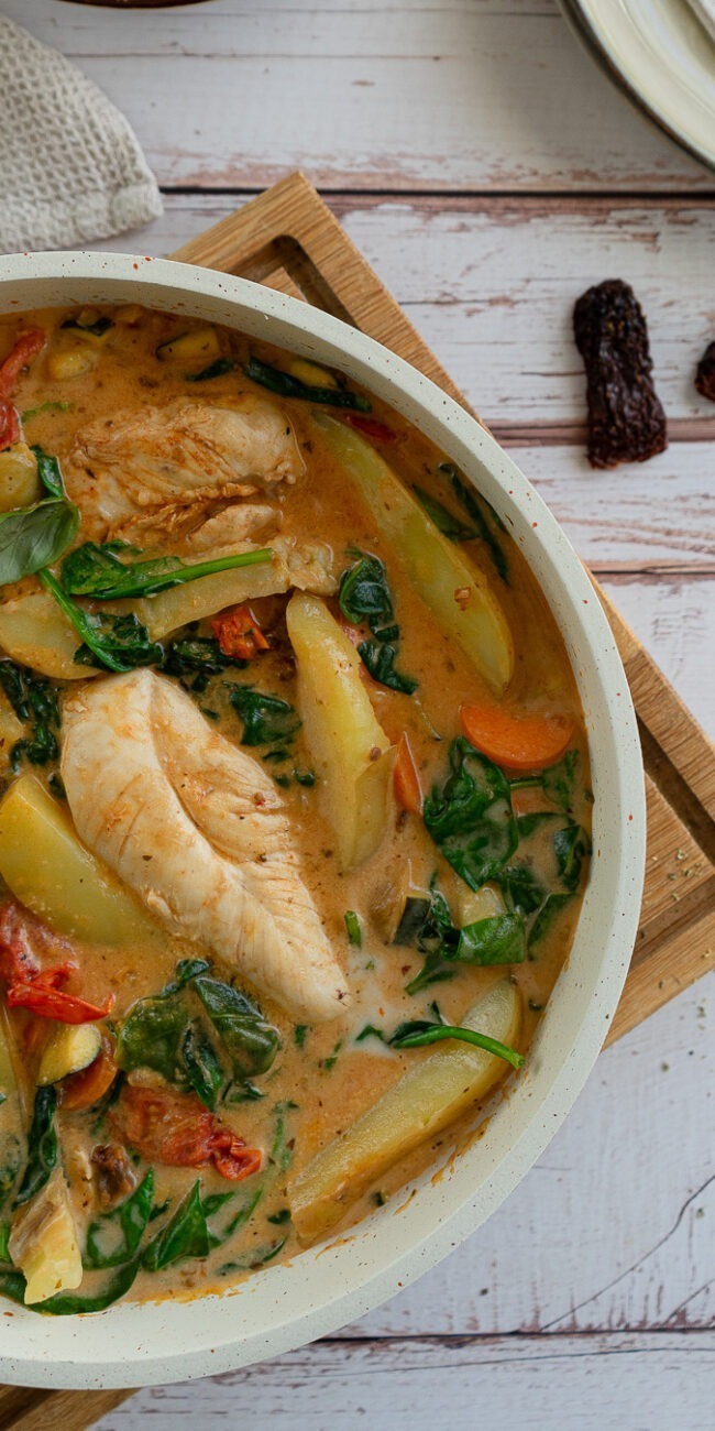frango toscano com batatinhas