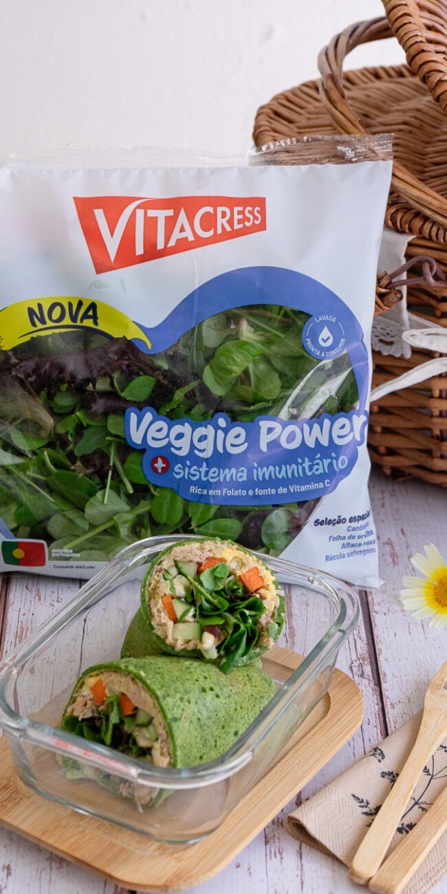 Burrito de atum ovo e veggie power