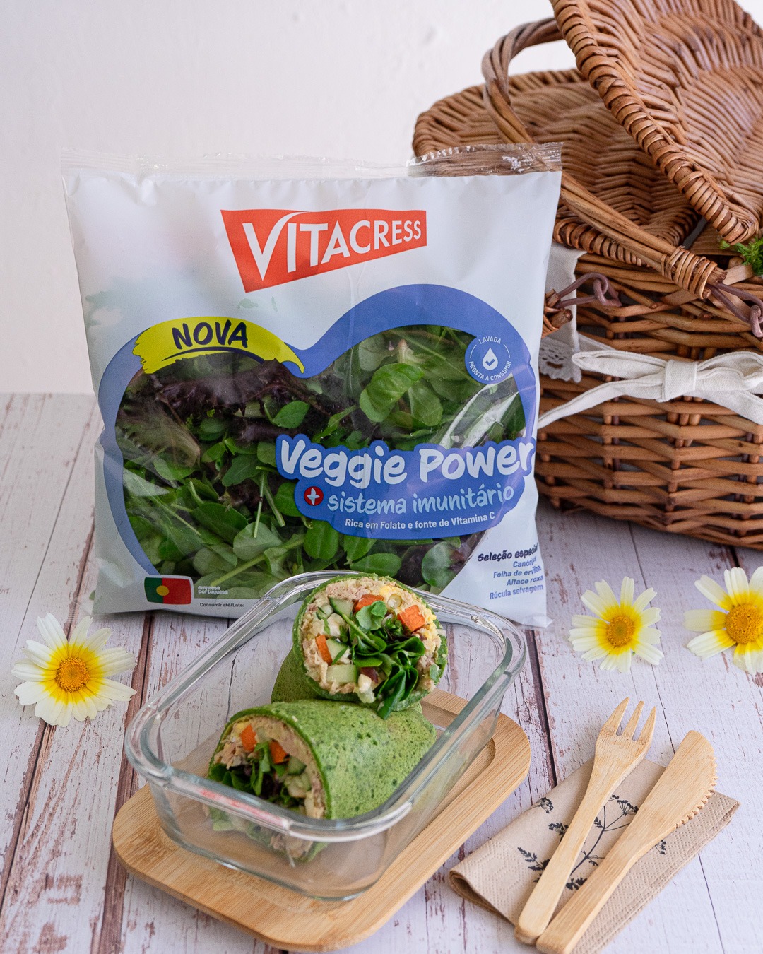 Burrito de atum ovo e veggie power